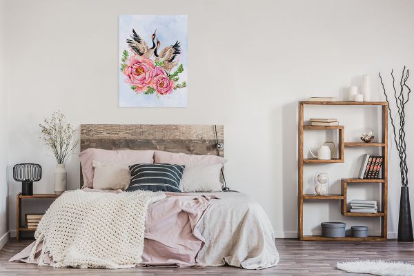 Алмазная (кристальная) мозаика Фрея, на подрамнике Пара журавлей, 30х40 см