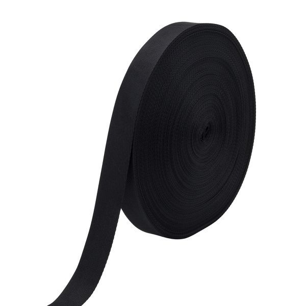 Стропа (ременная лента) 25 мм / 45.5 метров, [15 г/пог.м], черный, ГРХ10034