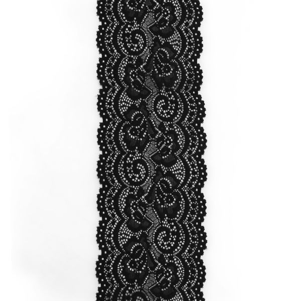 Кружево эластичное (стрейч) 100 мм / 3 метра, C580 черный