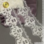 Кружево на сетке широкое арт.TR.2117 100мм цв.белый уп.13,5м, Kruzhevo