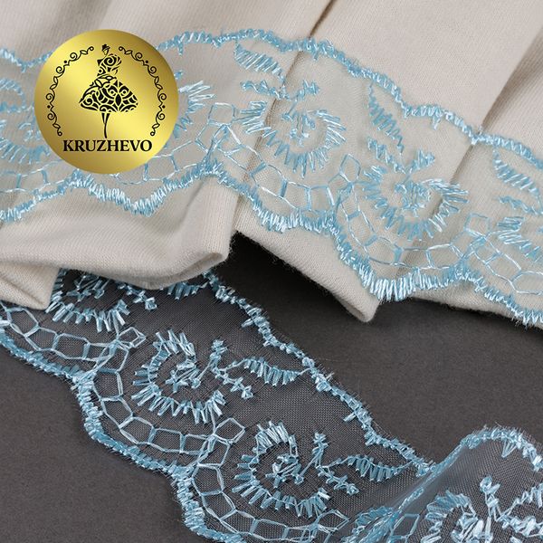 Кружево капроновое 45 мм / 9.14 м, TBS.30010 цв.047 (267) голубой, Kruzhevo