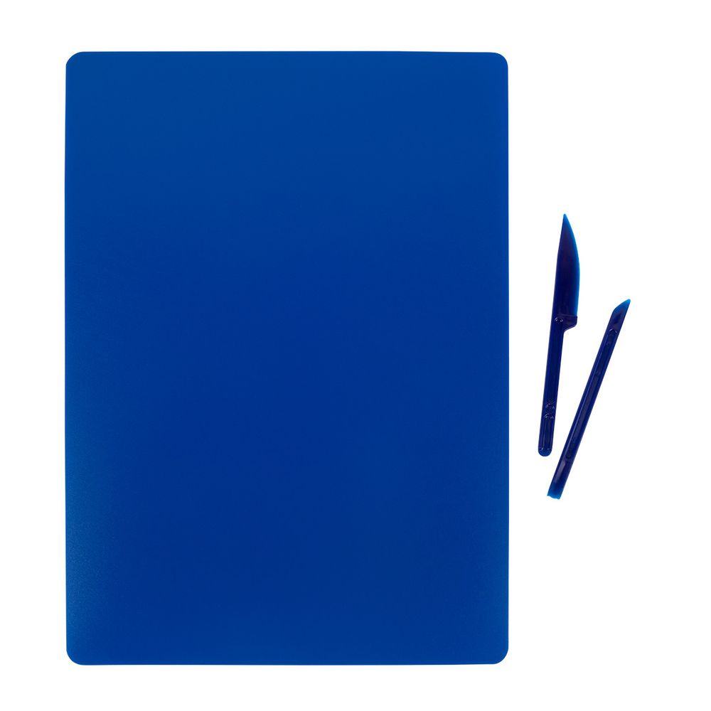 Доска для лепки гибкая со стеками, синий, Лео LPDS-A4