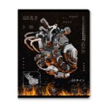 Тетрадь ученическая общая, матовая ламинация + тиснение серебряной фольгой, A5+ 96 л. на скобе 60 г/м², белизна 100%, 5 шт, клетка в термоусадочной пленке, 000779 Железное сердце, Светоч 96ТЕТк-007