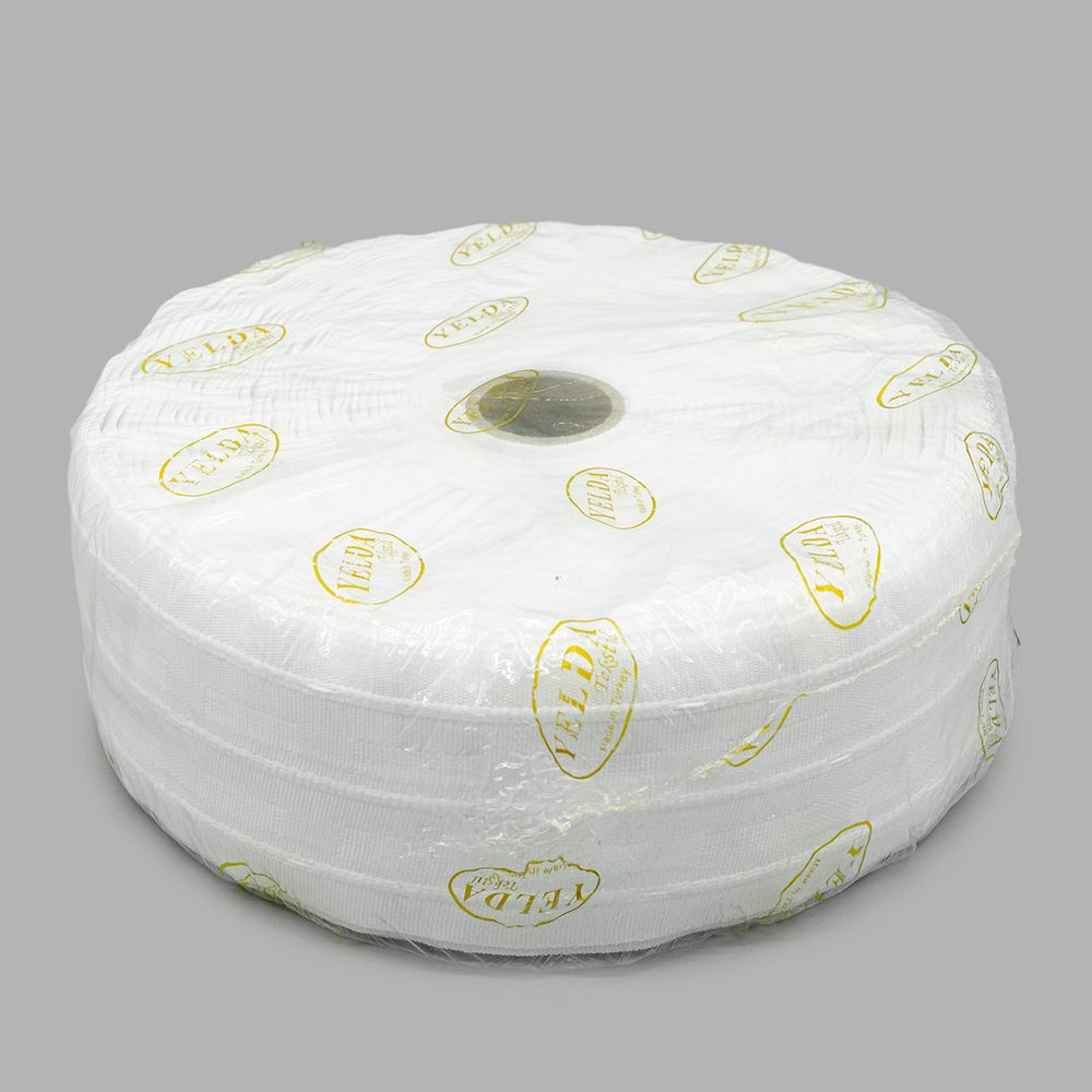 Лента (тесьма) шторная: сборка вафельная (1:4) 60 мм / 50 метров, (2 ряда петель, 3 шнура), белый, C2003