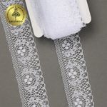 Кружево отделочное в стиле "трикотаж" 40 мм, 1660 цв.01 белый, 27.4 м