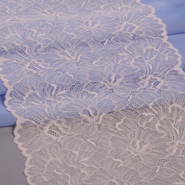 Кружево бельевое эластичное 240 мм / 13.72 м, цв. C571 молочный