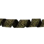 Лента (тесьма) жаккардовая 23.0-25.0 мм / 25 метров, черный /под золото, Blitz