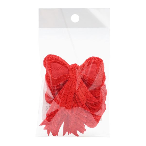 Термоаппликация Бант, 60х57мм 10 шт (красный), 12786