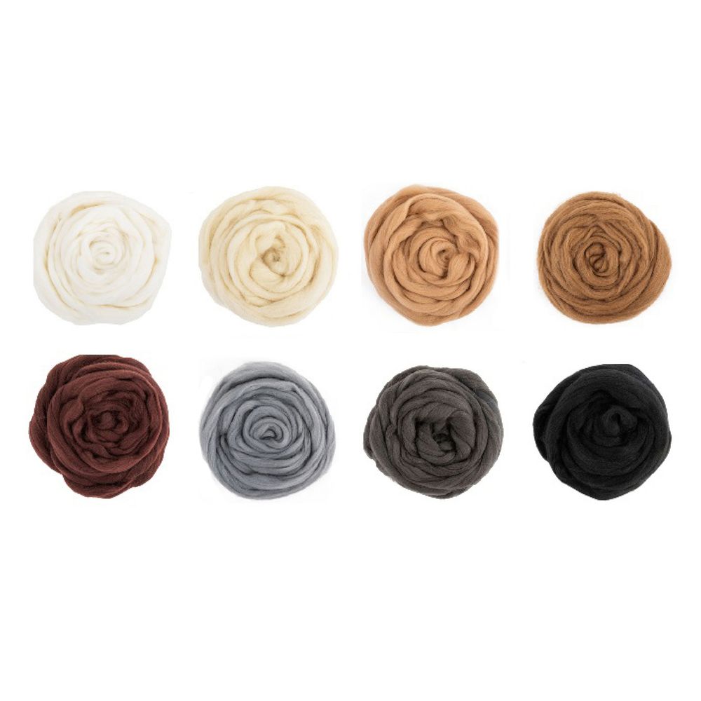 Шерсть для валяния (набор) 8х10 г, ассорти № 1, AFW-080, Gamma AFW-080