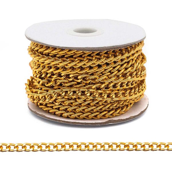 Цепь алюминиевая 8,2х6,0х10м (золото), К1604