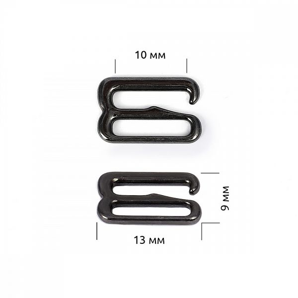 Крючки для купальника металл 10.0 мм, 910.SW цв.черный никель, уп.100 шт