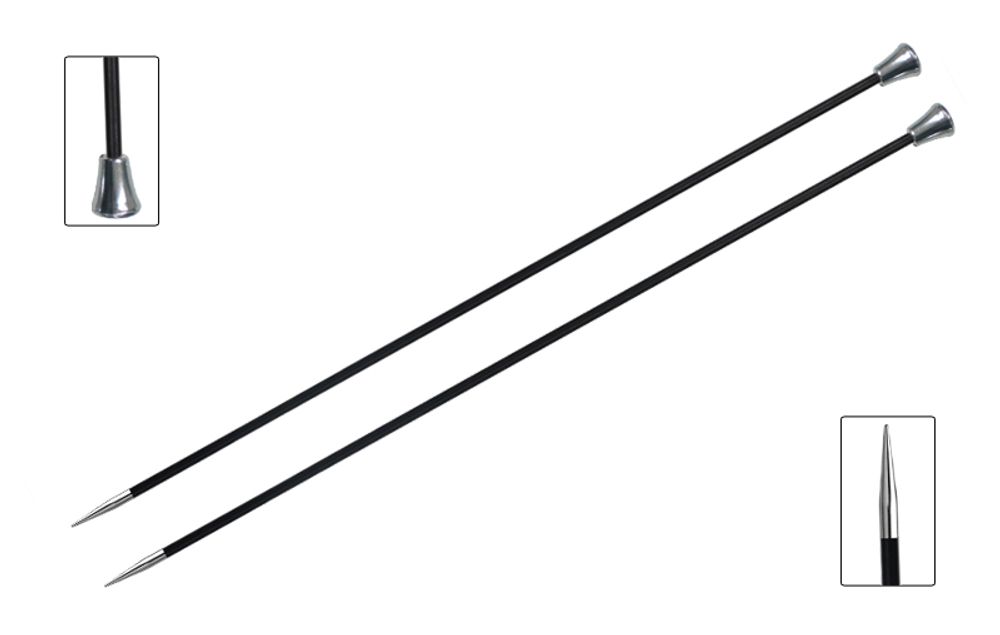 Спицы прямые Knit Pro Karbonz ⌀5.5 мм, 25 см, 41261