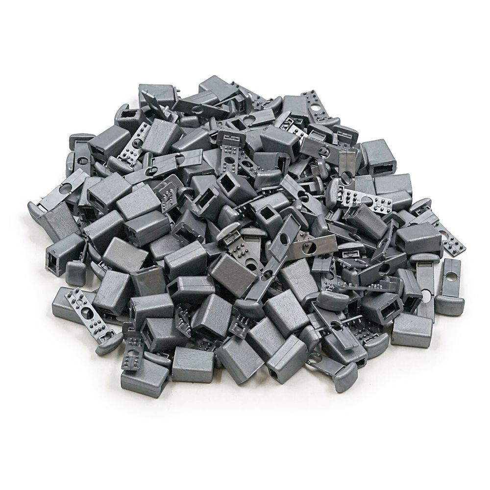 Наконечник для шнура пластик 17х11 мм, ПП, серебро, 100 шт