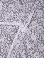 Ткань кружевная (гипюр стрейч) 90 г/м², 150 см / 1 метр, TBY.M0064 цв.белый