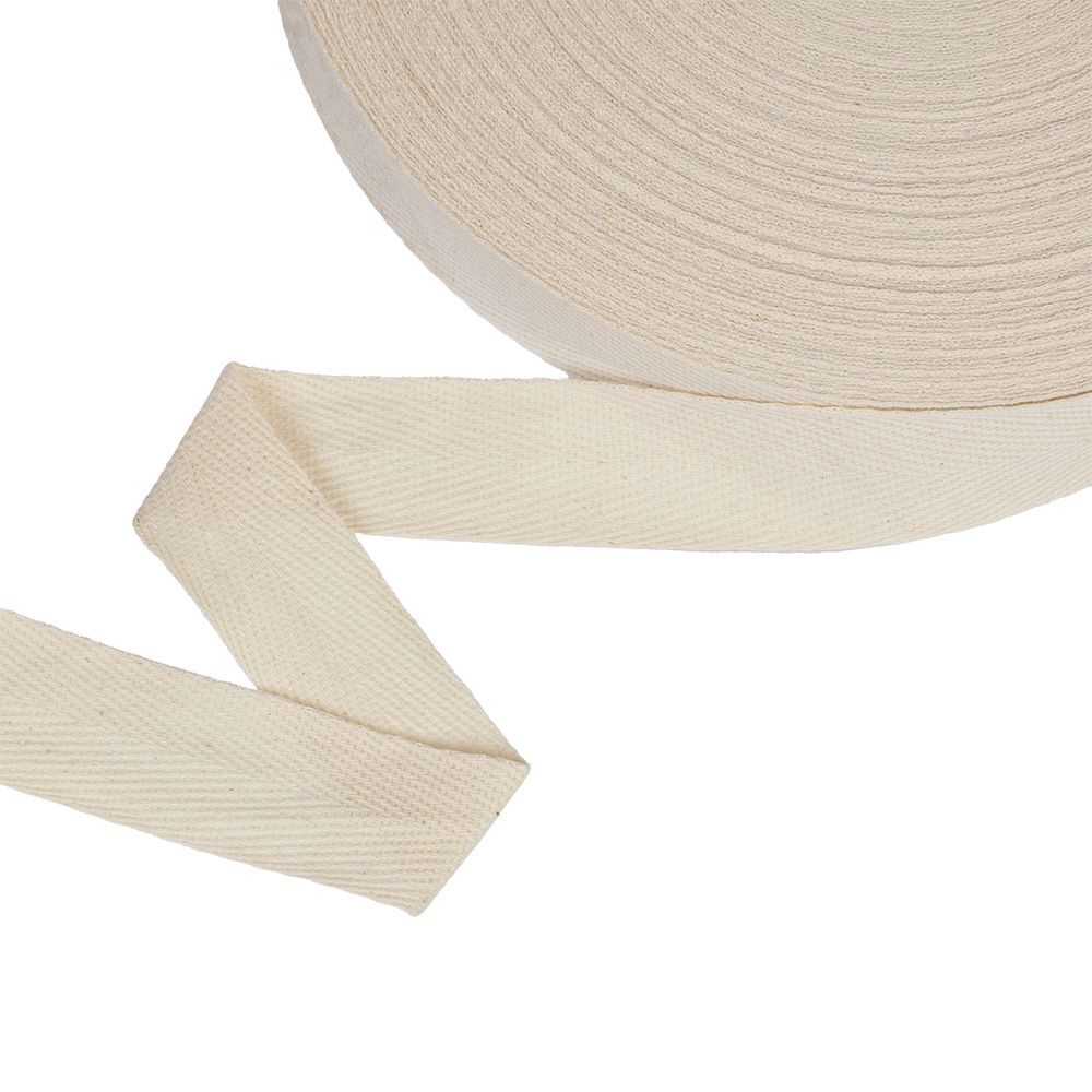 Тесьма (лента) киперная (100 х/б) 25 мм / 50 метров, суровый/ecru, Gamma TCT-25