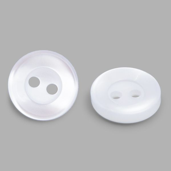 Пуговица 18L (11мм) 2 прокола, пластик (белый), БС1743, 12 шт