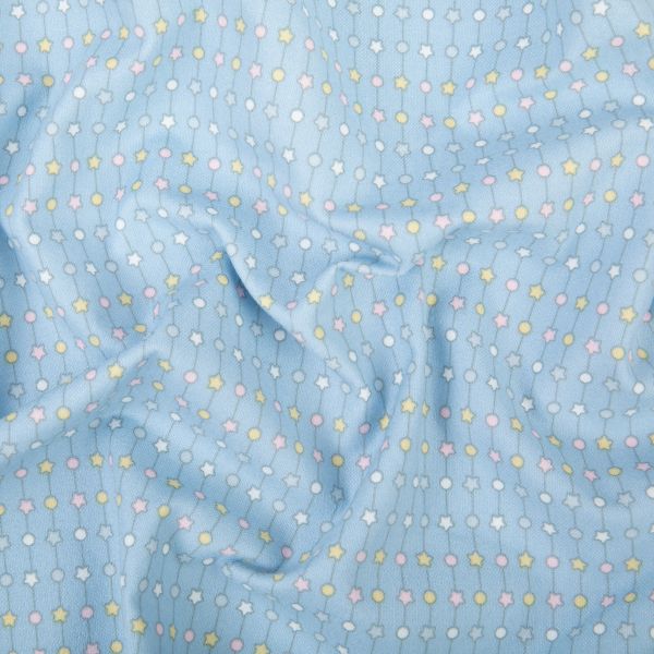 Ткань для пэчворка Peppy Молочные сны фланель, рулон 112 см / 5 метров, МС-13 голубой, Peppy