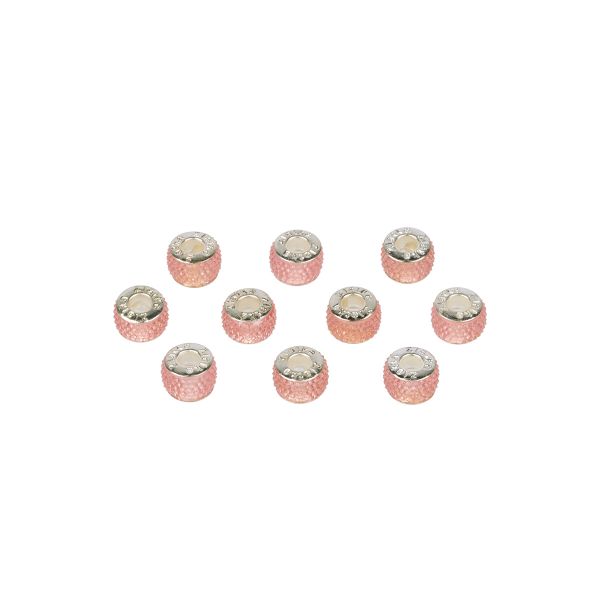 Бусины шармы ⌀10 мм, 10 шт, смола, №03 розовый, Zlatka RFB-10