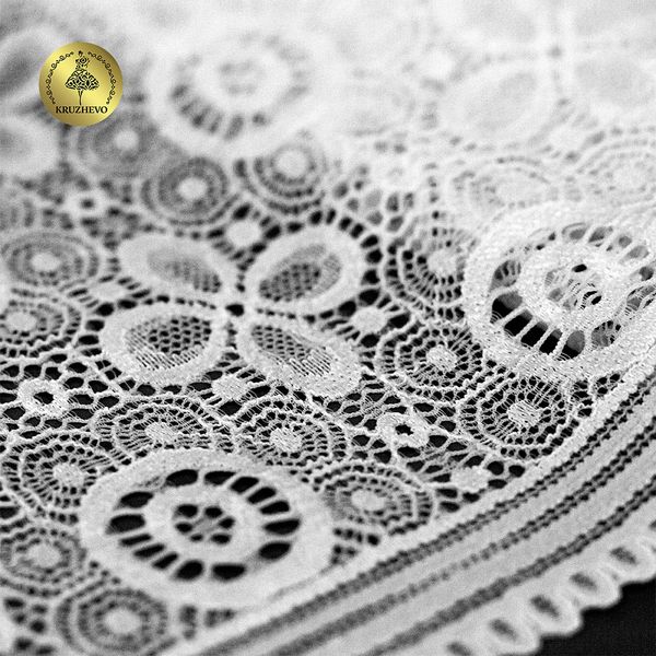 Кружево бельевое эластичное 180 мм / 10 м, цв.белый, Kruzhevo