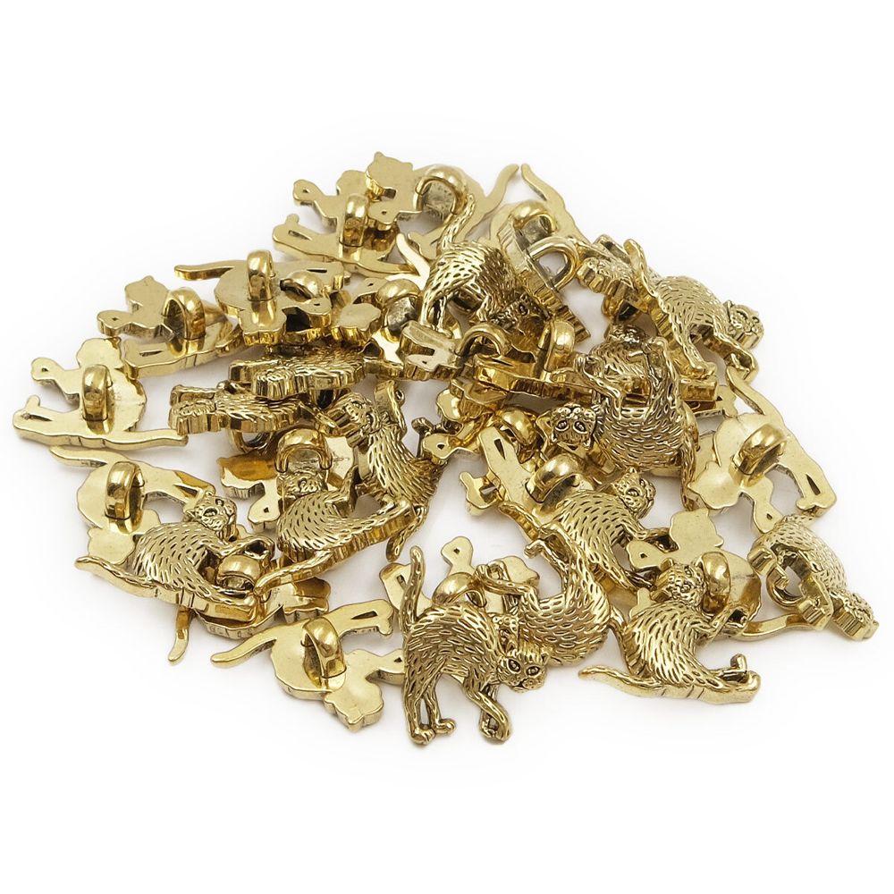 Украшения декоративные пуговицы Кот, 21 мм (AG), 72 шт