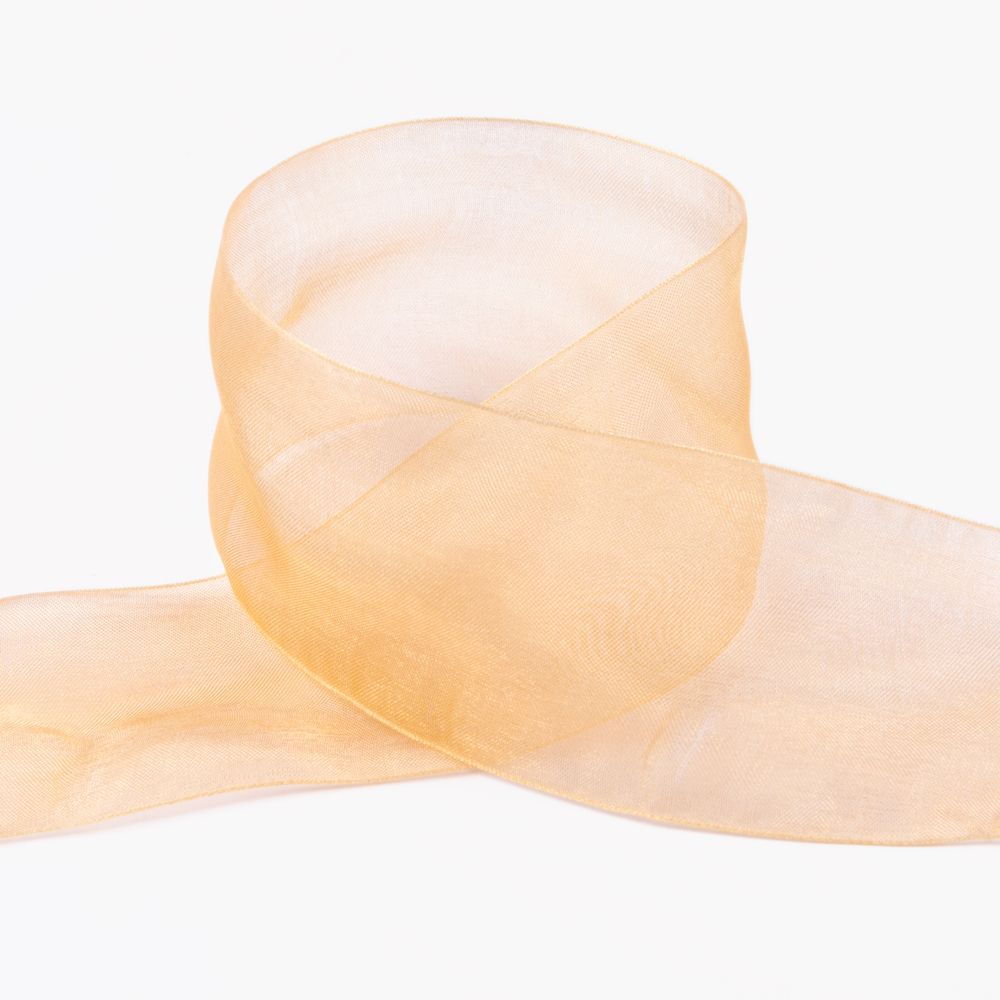 Лента капроновая (органза) 50.0 мм / 22.8±1 метра, 009 рыжий, Blitz OR-50