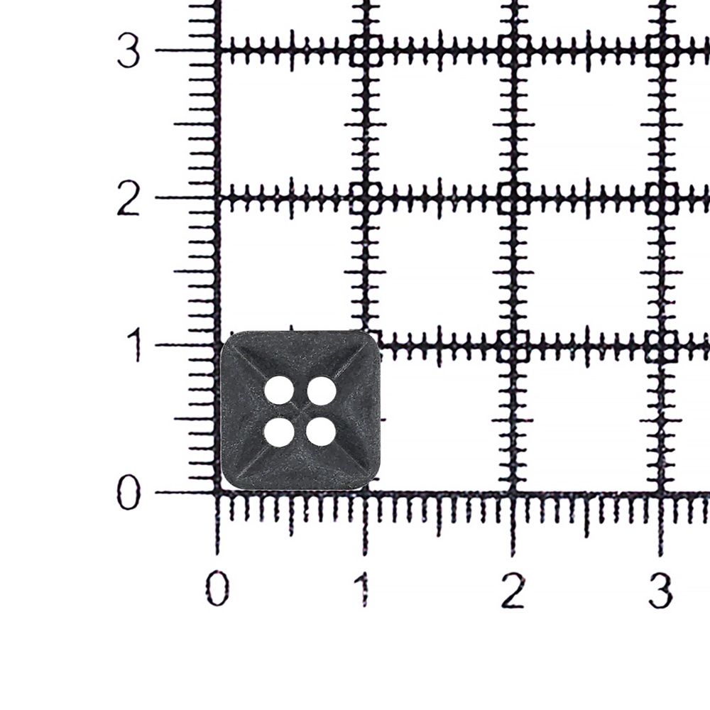 Пуговицы 4 прокола 22L (14мм), квадрат, пластик (графит), CB_M-26, 144 шт