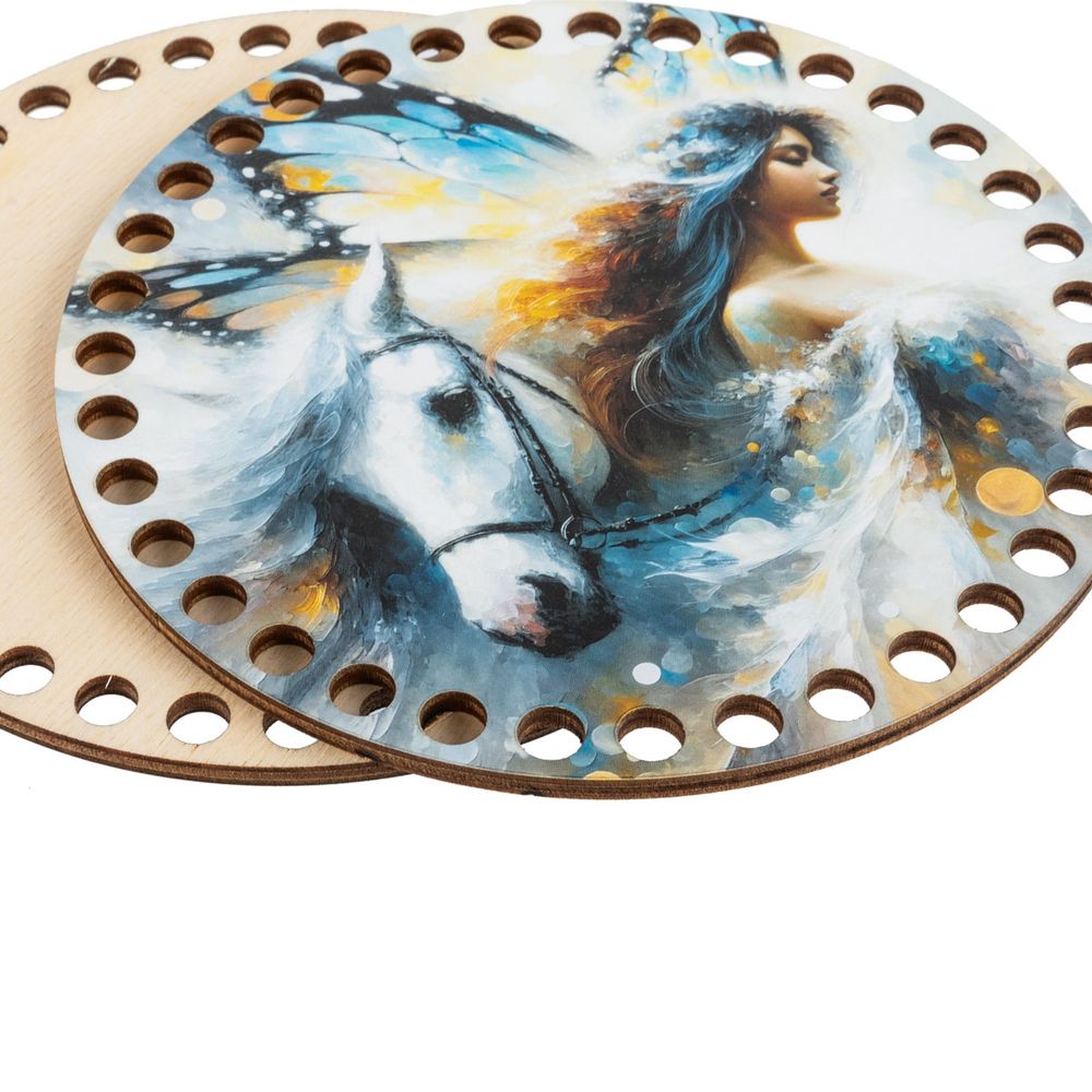 Набор донышек для вязания Глянцевый фанера ⌀15х0.4 см, 2 шт, 09 Фэнтези, Love2art ДВ-01