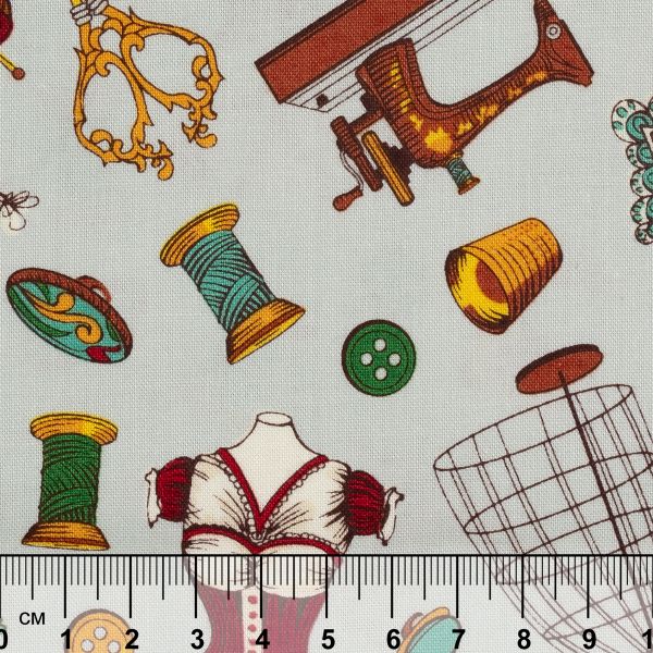 Ткань для пэчворка Peppy Век моды, отрез 50х55 см, 146 г/м², ВМ-13 серый, Peppy