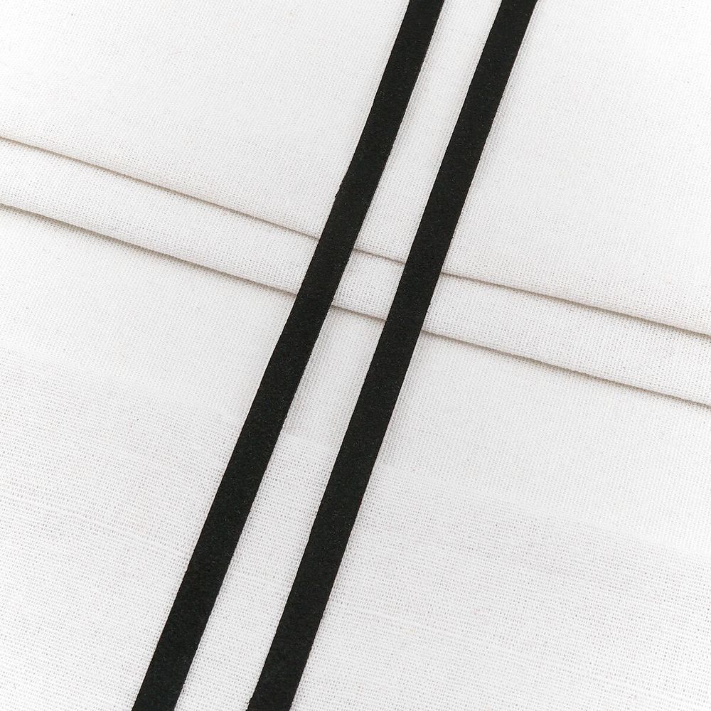 Тесьма замша искусственная 9 мм / 19 метров, цв. черный, 288444