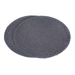 Заплатки пришивные из замши, овал 6х8,2см с перфорацией, 2 шт, 100% кожа, 26 серый, 59114