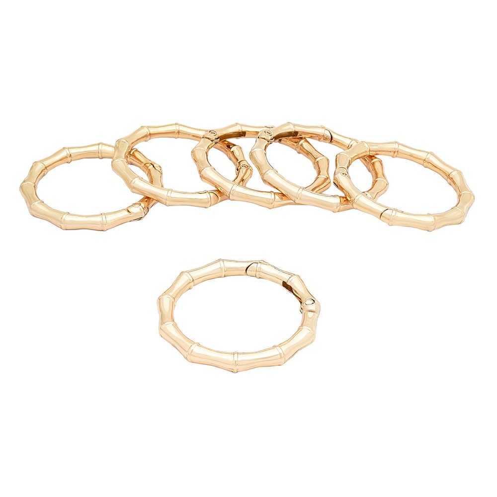 Карабин металл кольцо ⌀38 мм, декоративный, золото, MB_2231, 6 шт