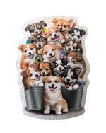 Пазл фигурный деревянный Пирамидка из щенков 161 элементов, Фрея PZLF-006