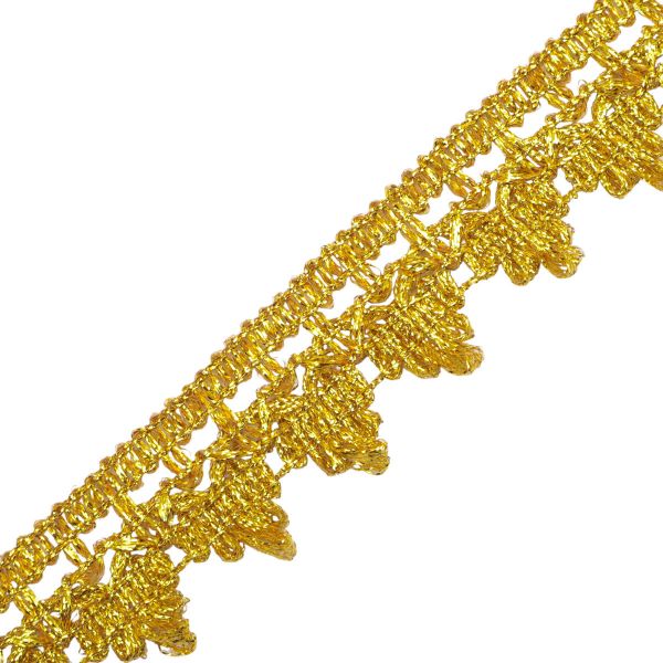 Тесьма отделочная вязаная 32 мм, 10 м, (золото)