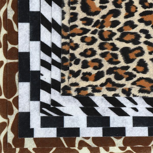 Набор листового фетра с декоративным принтом Ideal 1мм 20х30см, уп.8 листов цв.ассорти