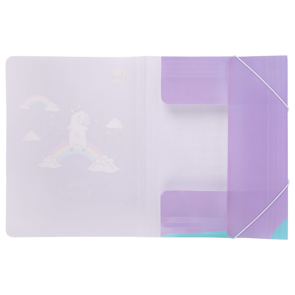 Папка на резинке A5 LRF-07 450 мкм 25 мм, песок, 6 шт, 03-Единорог, Лео LRF-07