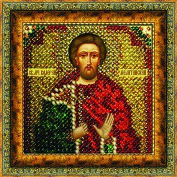 Рисунок для вышивания Вышивальная мозаика (ткань), 4122 Икона Св. Мученик Валерий 6,5х6,5 см