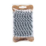 Лента декоративная с помпонами, 5 мм, 2м, упак, серый