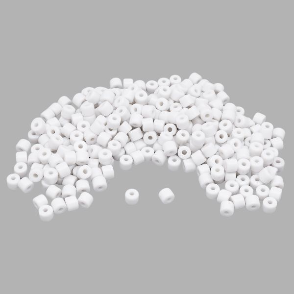 Бусины пластик 5х6 мм, цилиндр, 50гр Astra&Craft, 017 белый, 2141