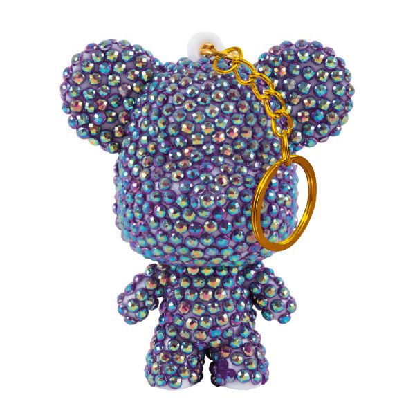 Алмазная (кристальная) мозаика Фрея ALVF-005, брелок Фиолетовый мишка, 5.5х6.5 см