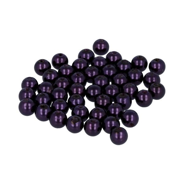 Бусины пластик ⌀8 мм, 50±2 шт, №15 сливовый, Zlatka PB-2