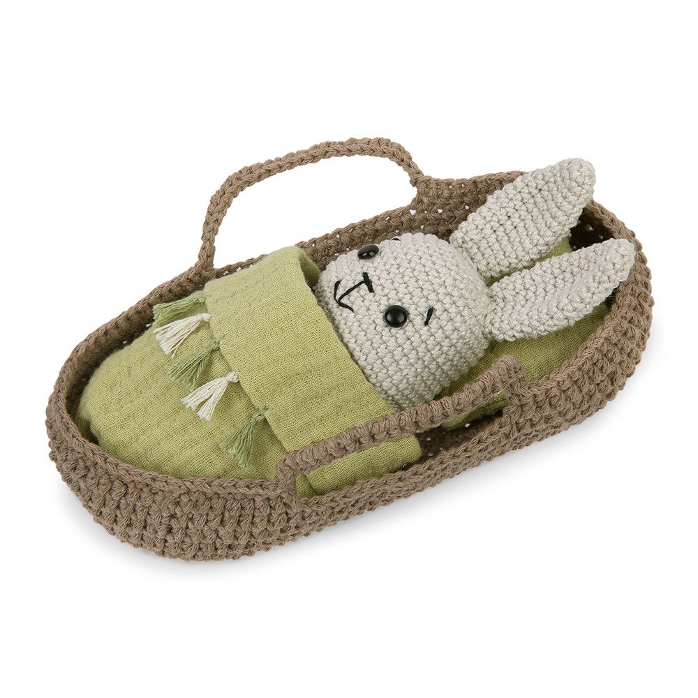 Набор для вязания игрушки Зайка в люльке 16 см, Miadolla AMG-0114