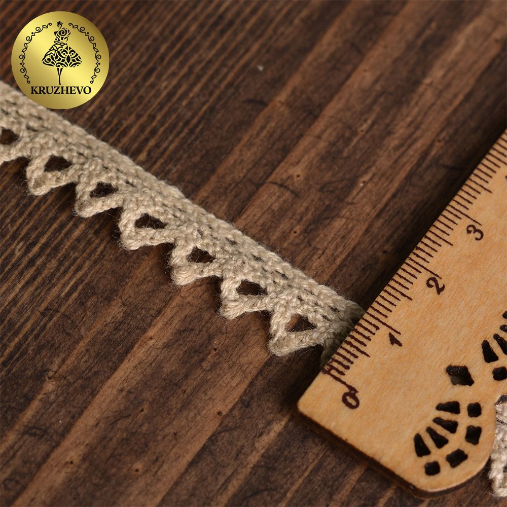 Кружево вязаное (тесьма) 10 мм / 10 метров, цв.36 св.бежевый, Kruzhevo