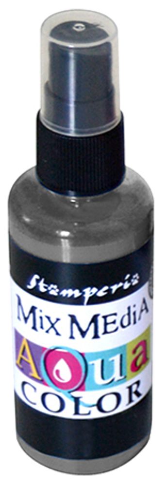 Краска спрей Stamperia Aquacolor Spray для техники Mix Media, 60 мл, графит /TOS/