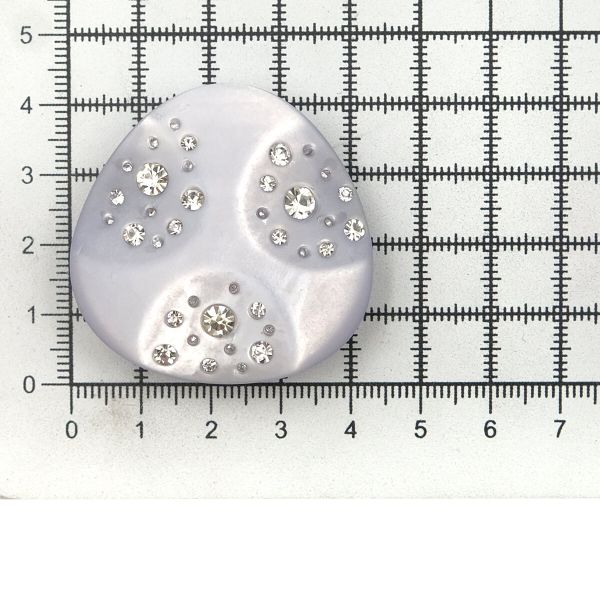 Пуговицы на ножке пальтовые со стразом (пластик) 676415 (серебро), 4 шт