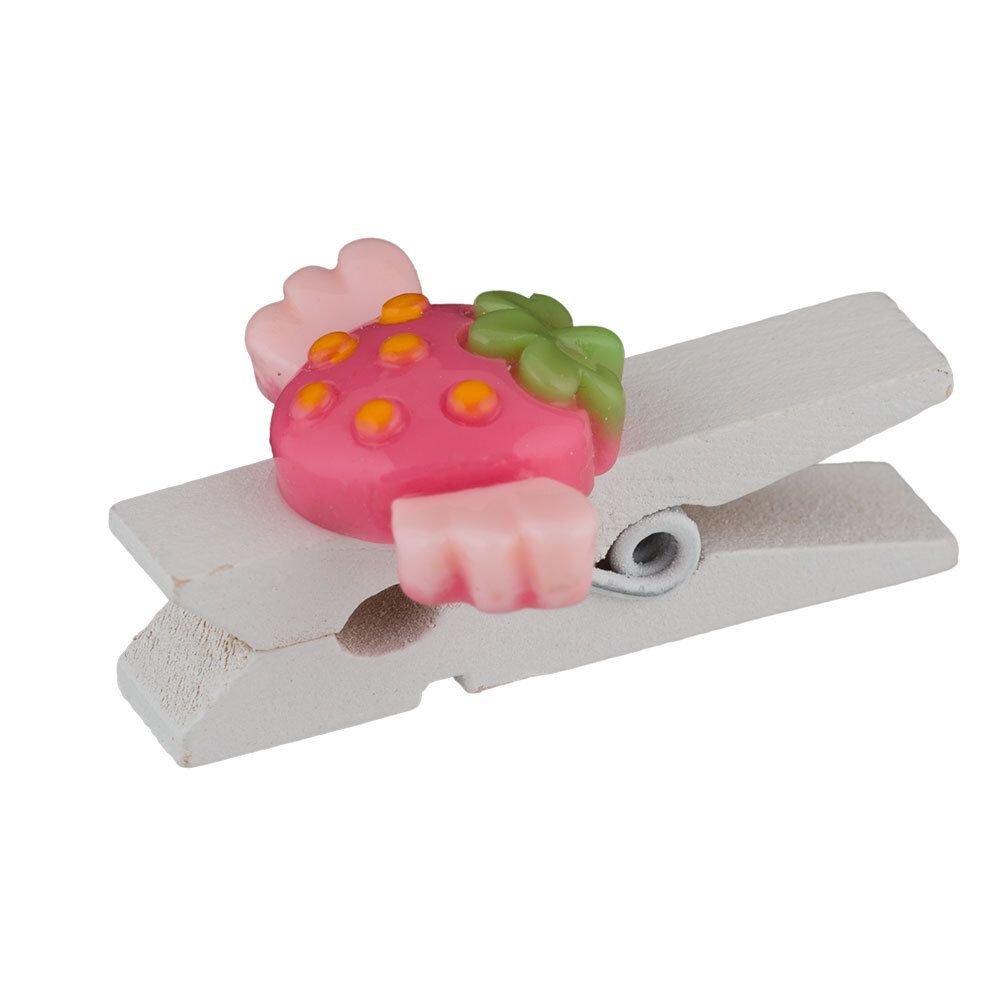 Прищепки декоративные 5х6 шт, 3.5 см, S102 Клубника, Blumentag WCRH-35