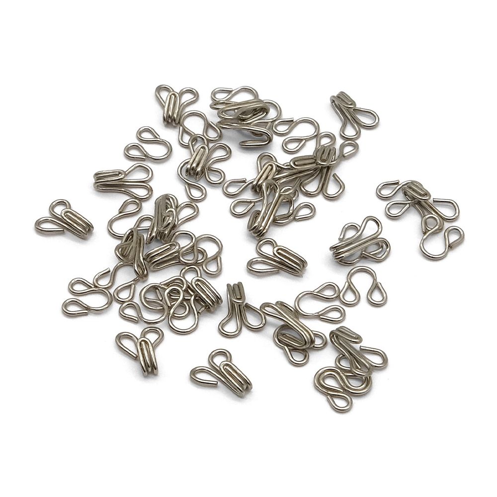 Крючки пришивные 17х9 мм, №3, никель, 0300-4001