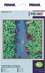 Набор для вышивания нитками Panna PS-7481, Путешествие по тропикам, 22.5х21 см