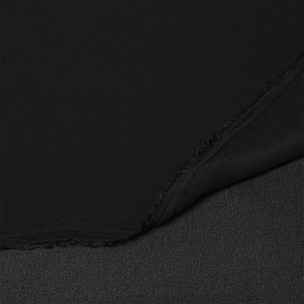 Креп шифон 105 г/м², 150 см / 35 метров, TBY.8021-010-3, цв.10 черный