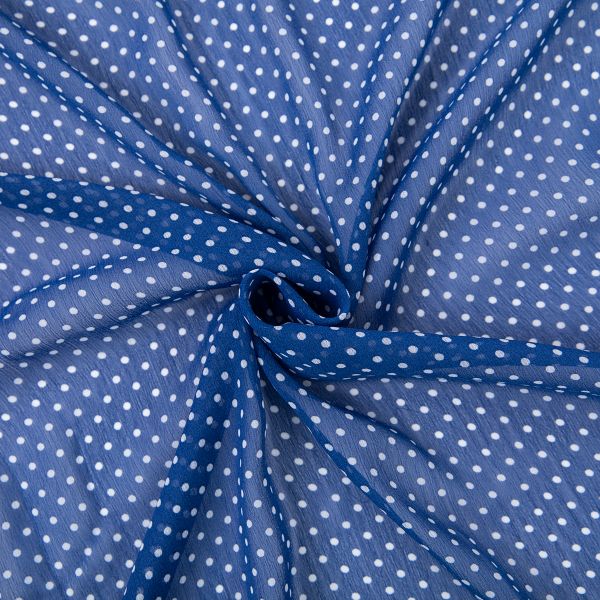 Ткань блузочная Chiffon 68 г/м², 200х147 см, 17 синий/ белый, Gamma PC-05