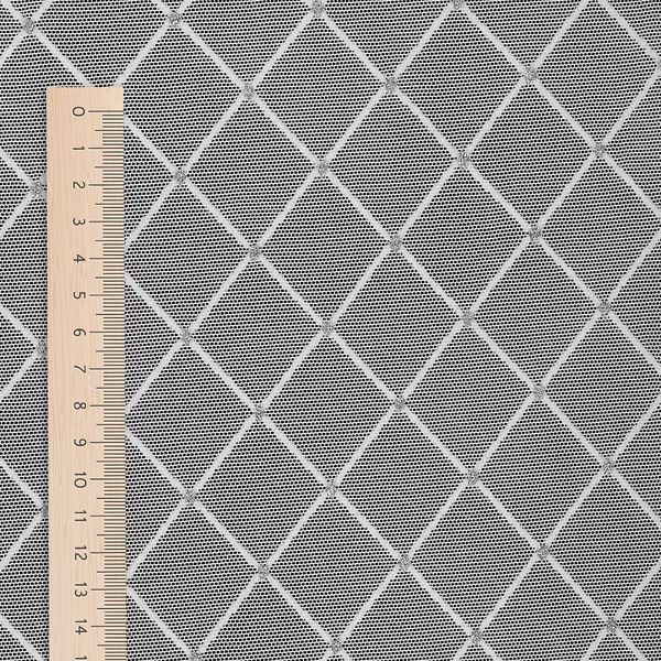 Сетка бельевая эластичная 85 г/м², шир.150 см / 1 метр, с флоком TBY.SZ030218, цв.белый /SZ030218.21/1/